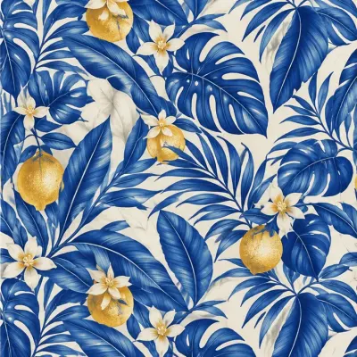 Botanical and citrus print isolated as artwork