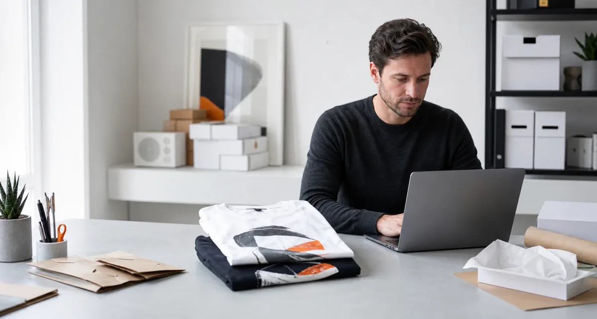 A seller reviewing an ecommerce order workflow