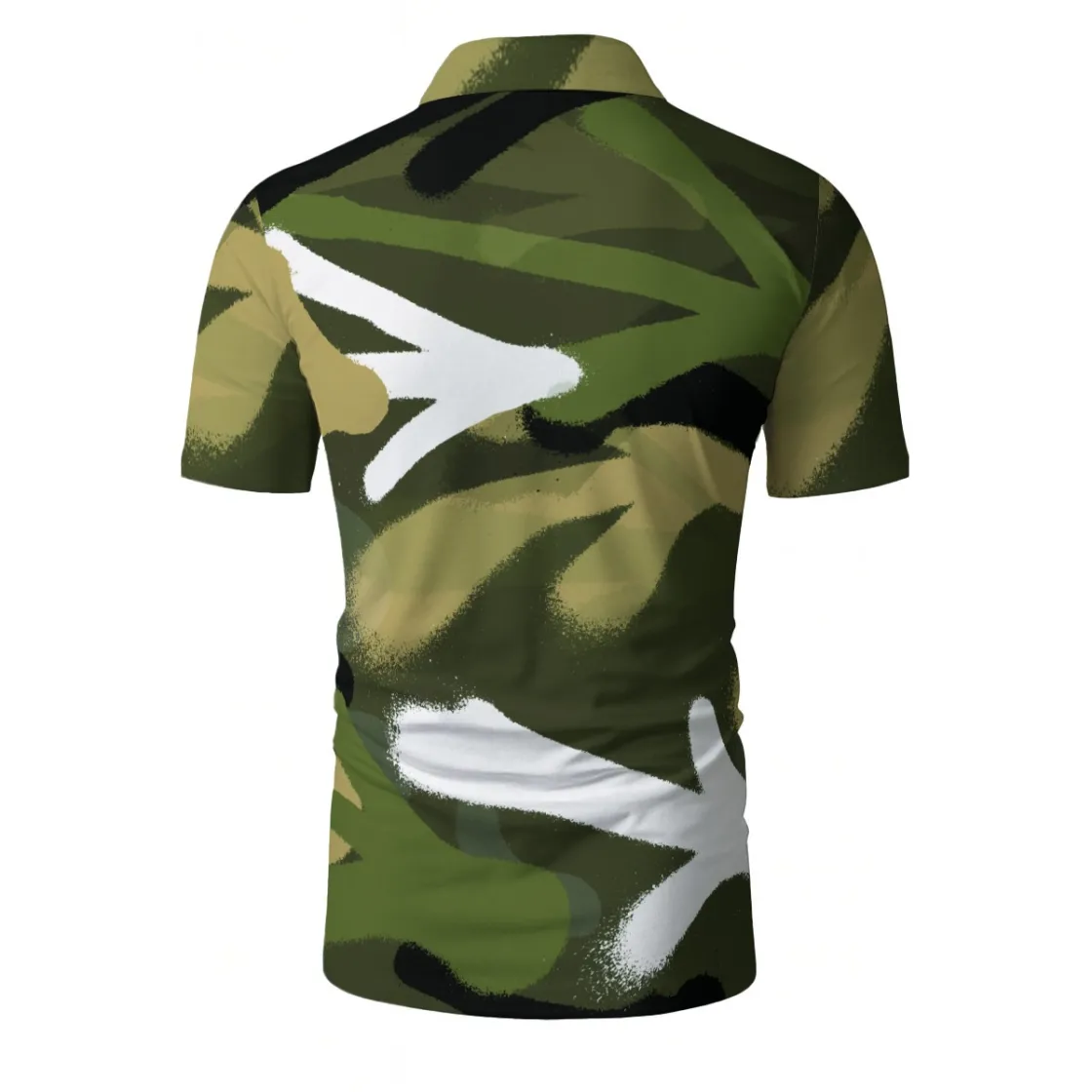 All-Over Print Men'S Short-Sleeved Zip Polo Shirt|180GSM