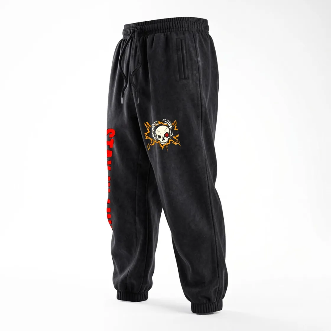 Heavyweight Fleece-Lined Washed Jogger Pants for Men|355GSM DTF
