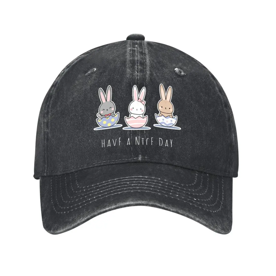 Adult Washed Denim Baseball Cap Printed in USA