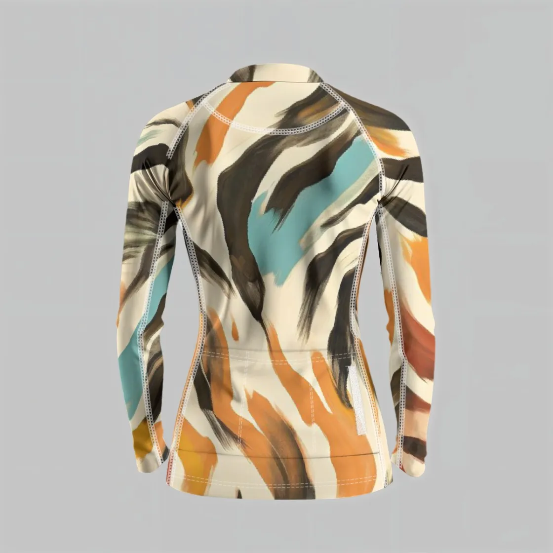 All-Over Print Raglan Women's Cycling Jersey With Long-Sleeve