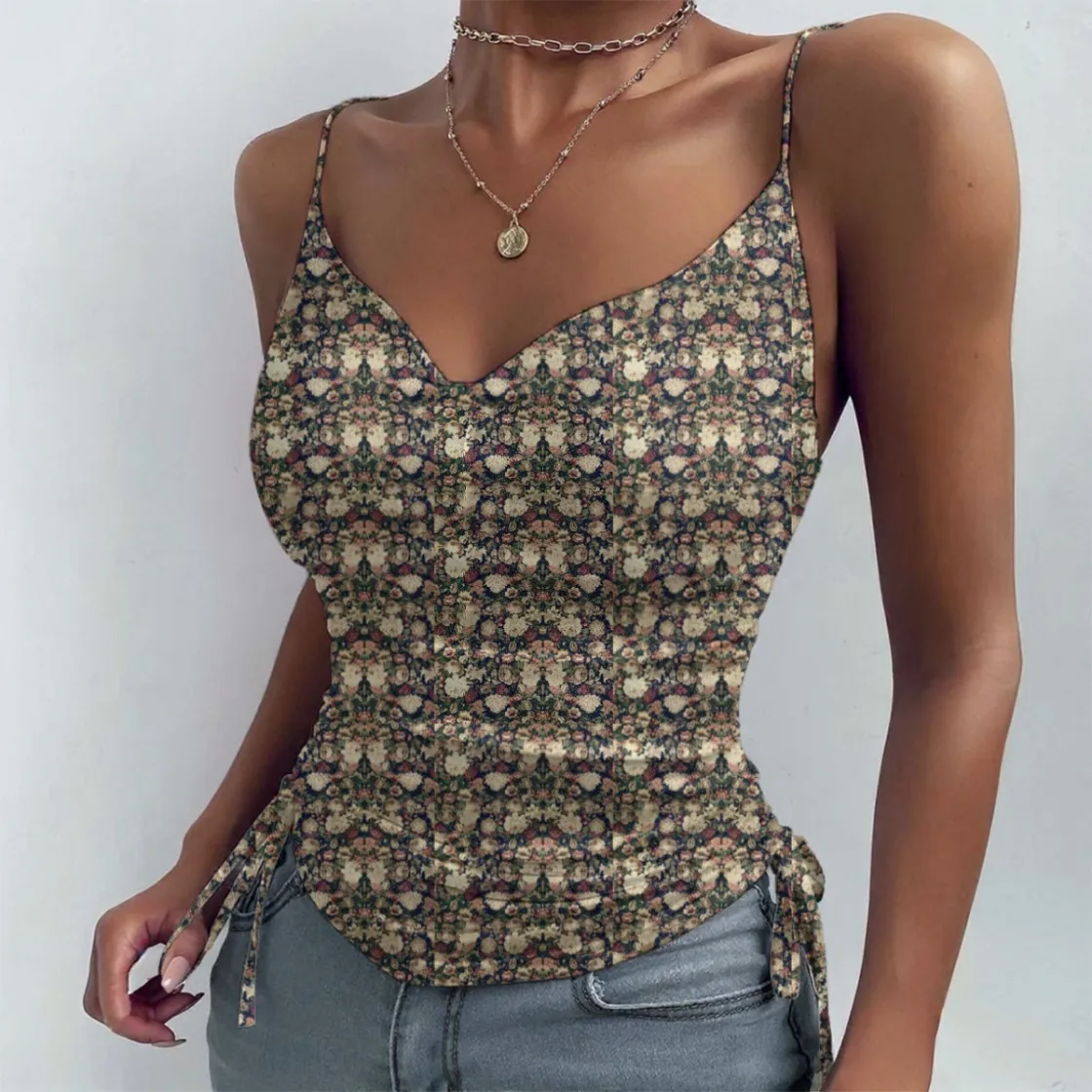 All-over Print Drawstring Camisole