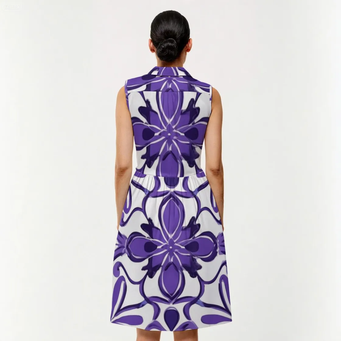 All-Over Print Women's Sleeveless Shirt Dress