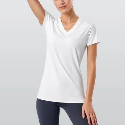All-Over Print V-neck Women's T-shirt|Bonded Seam