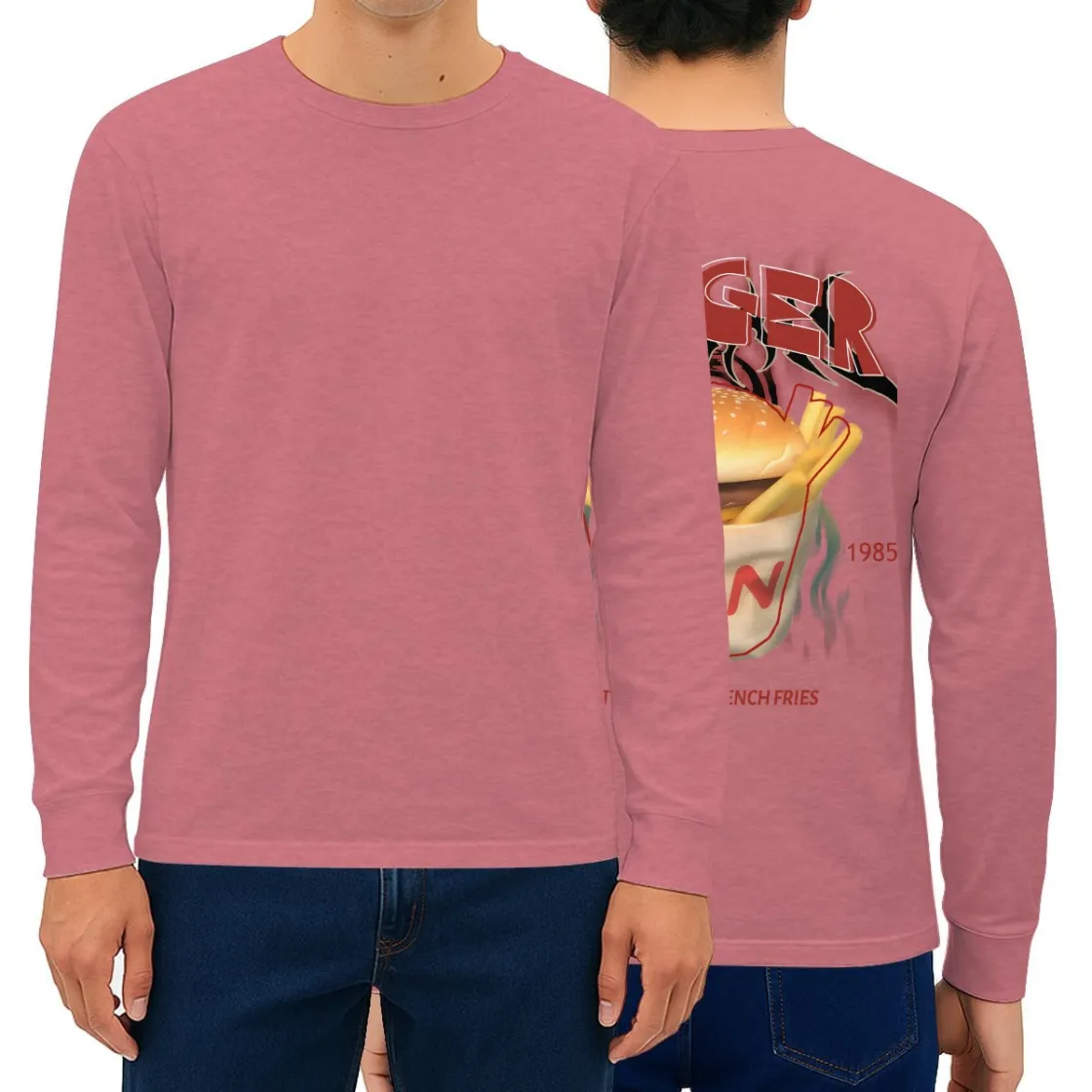 Men’s Long Sleeve T-Shirt Printed in USA| 180GSM Back DTF