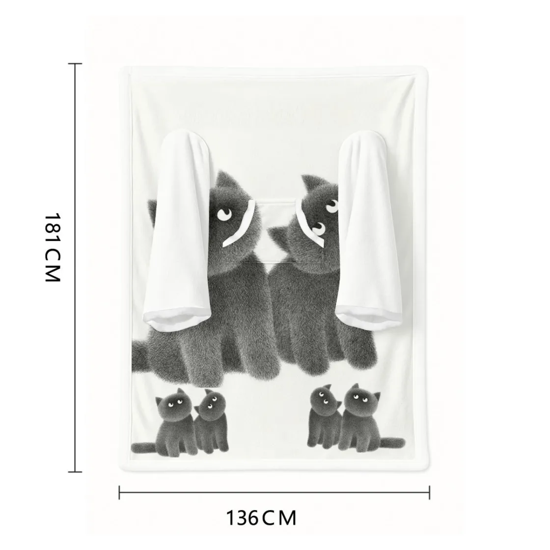 All-Over Print Cozy Wearable Blanket with Sleeves