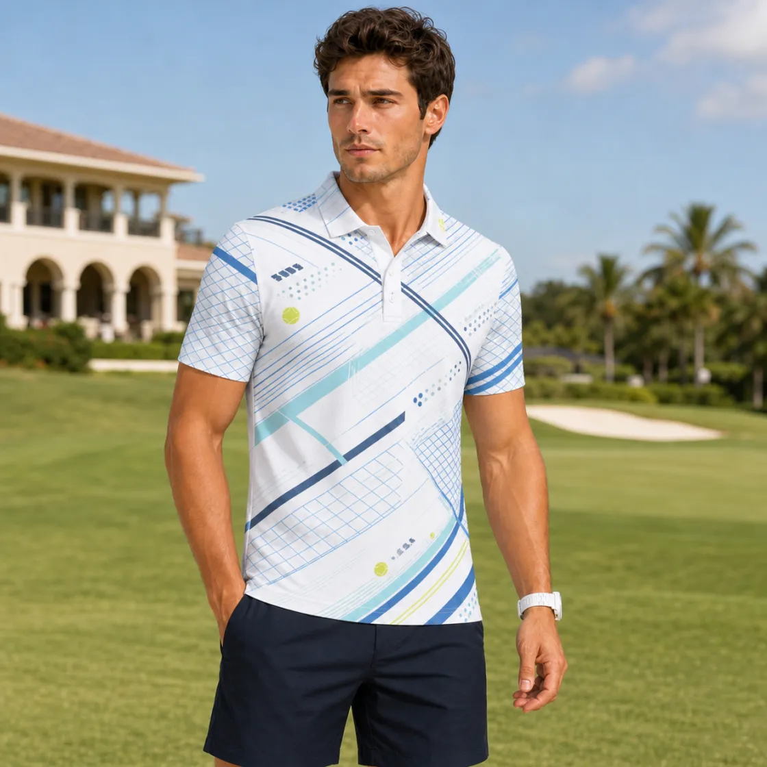 All-Over Print Men's UV Protection Polo Shirt|Bonded Seam
