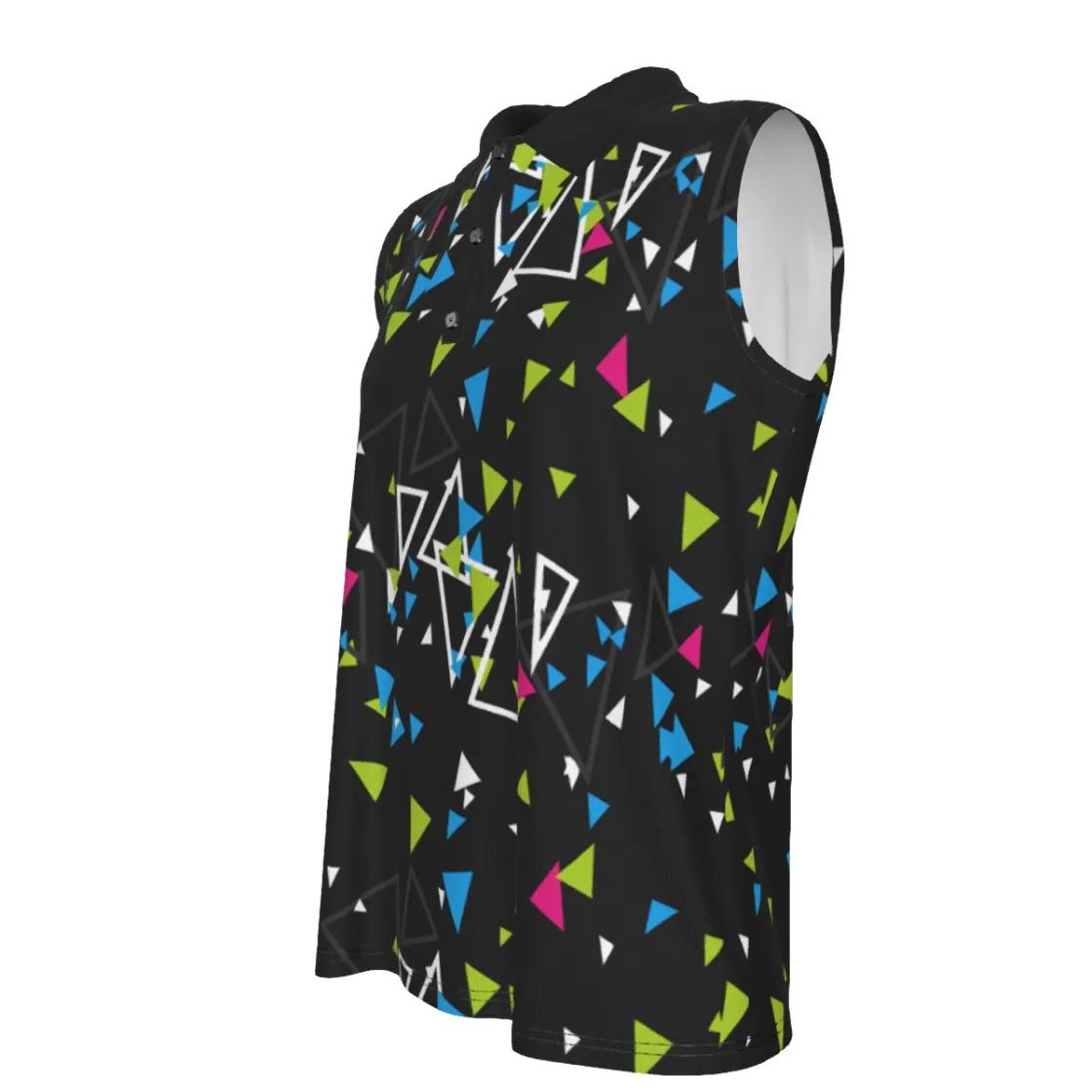 All-Over Print Women's High-Elastic Sleeveless Polo Shirt