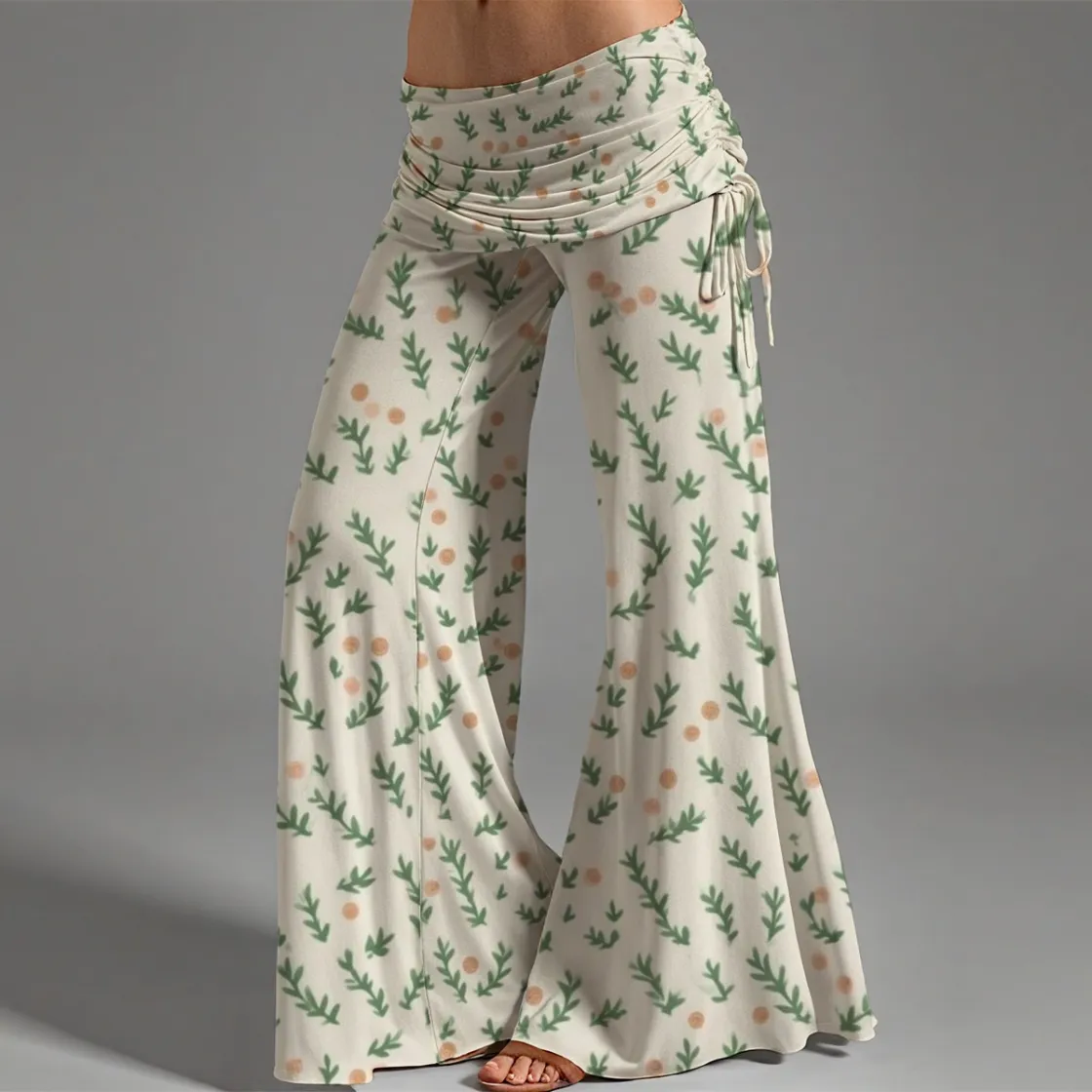 All-Over Print Women's High Waist Wide Leg Pants