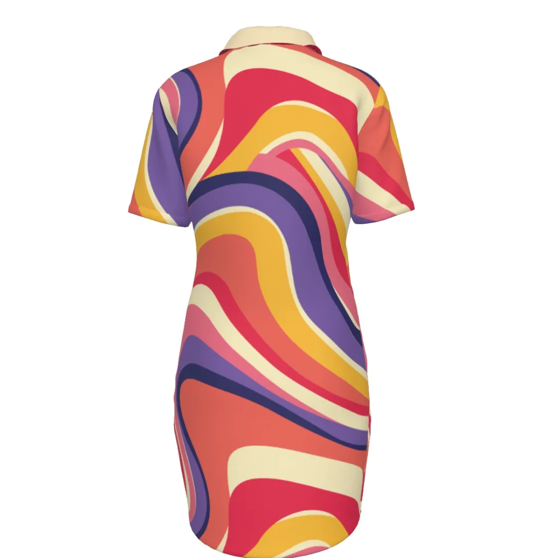 All-Over Print Women's Polo Collar Dress