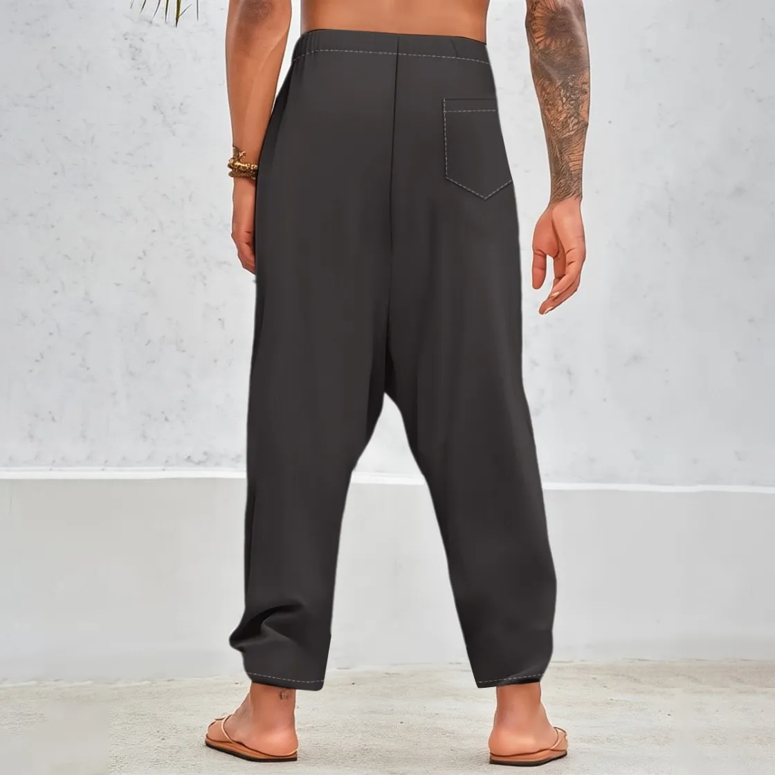 All-Over Print Men’s Harem Pants|245GSM Cotton