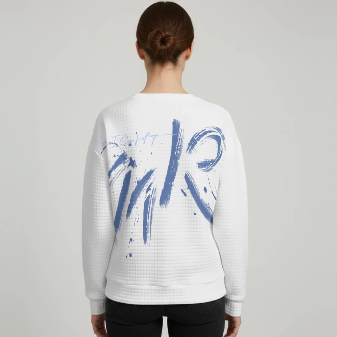 All-Over Print Women's Thick Waffle Knit Sweatshirt
