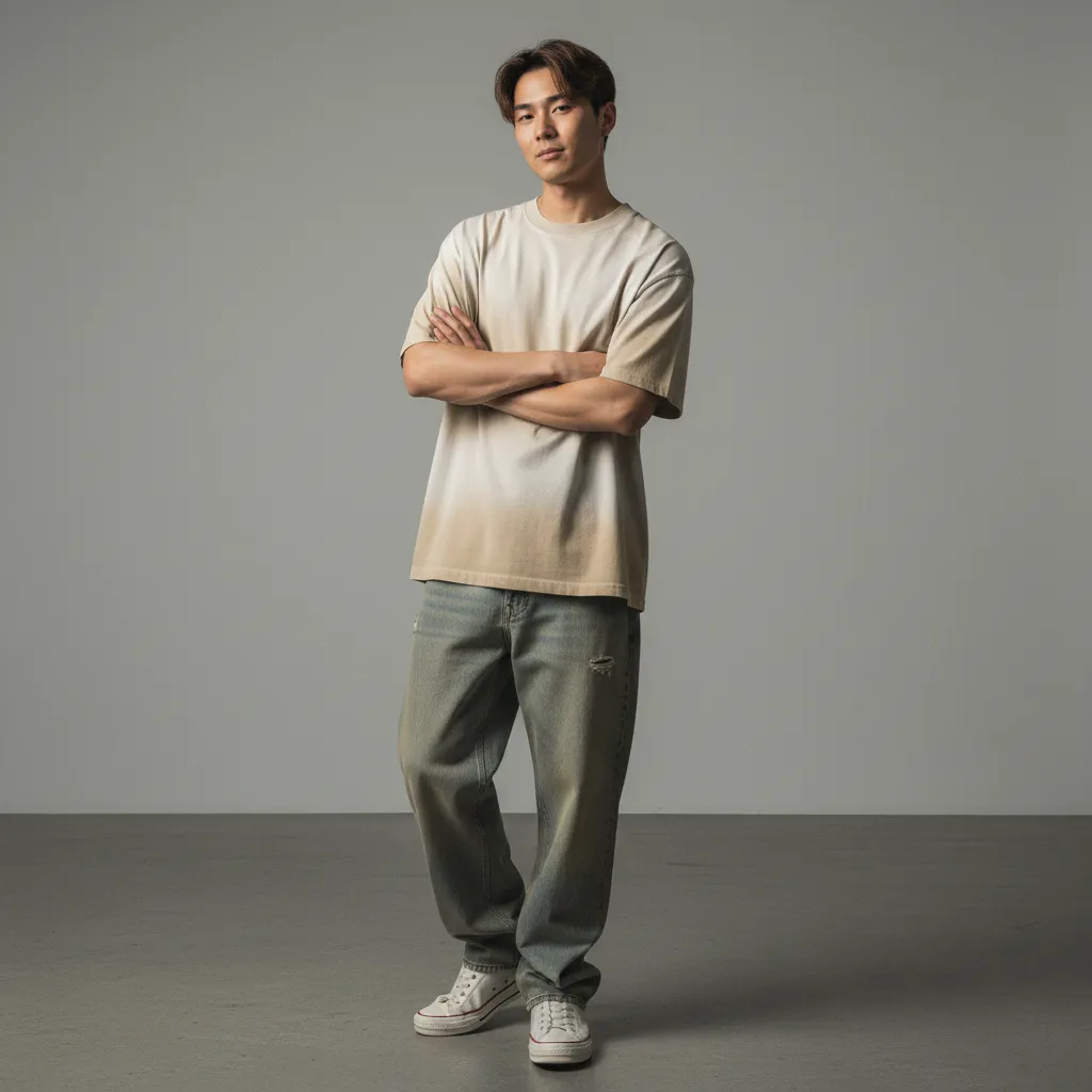 Men’s Distressed Washed Oversized T-Shirt|260GSM DTG