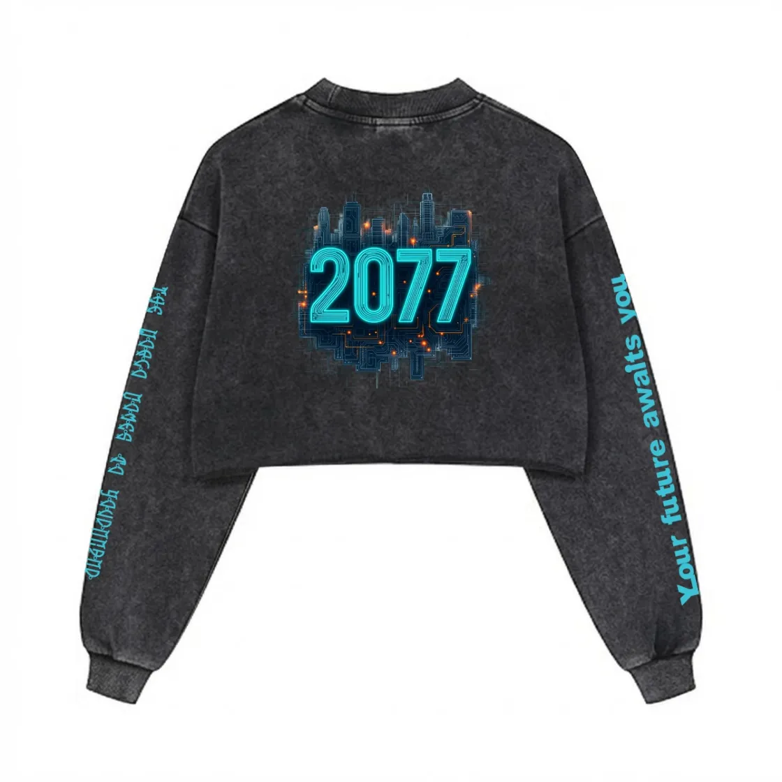 Women’s Cropped Distressed Sweatshirt380GSM Cotton DTF