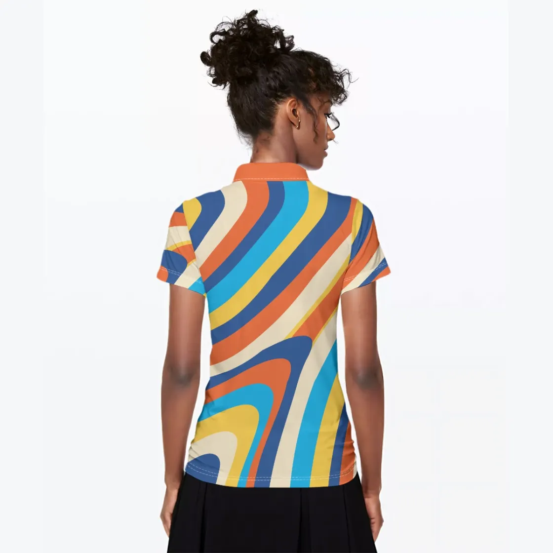 All-Over Print Women's Polo Collar Jersey