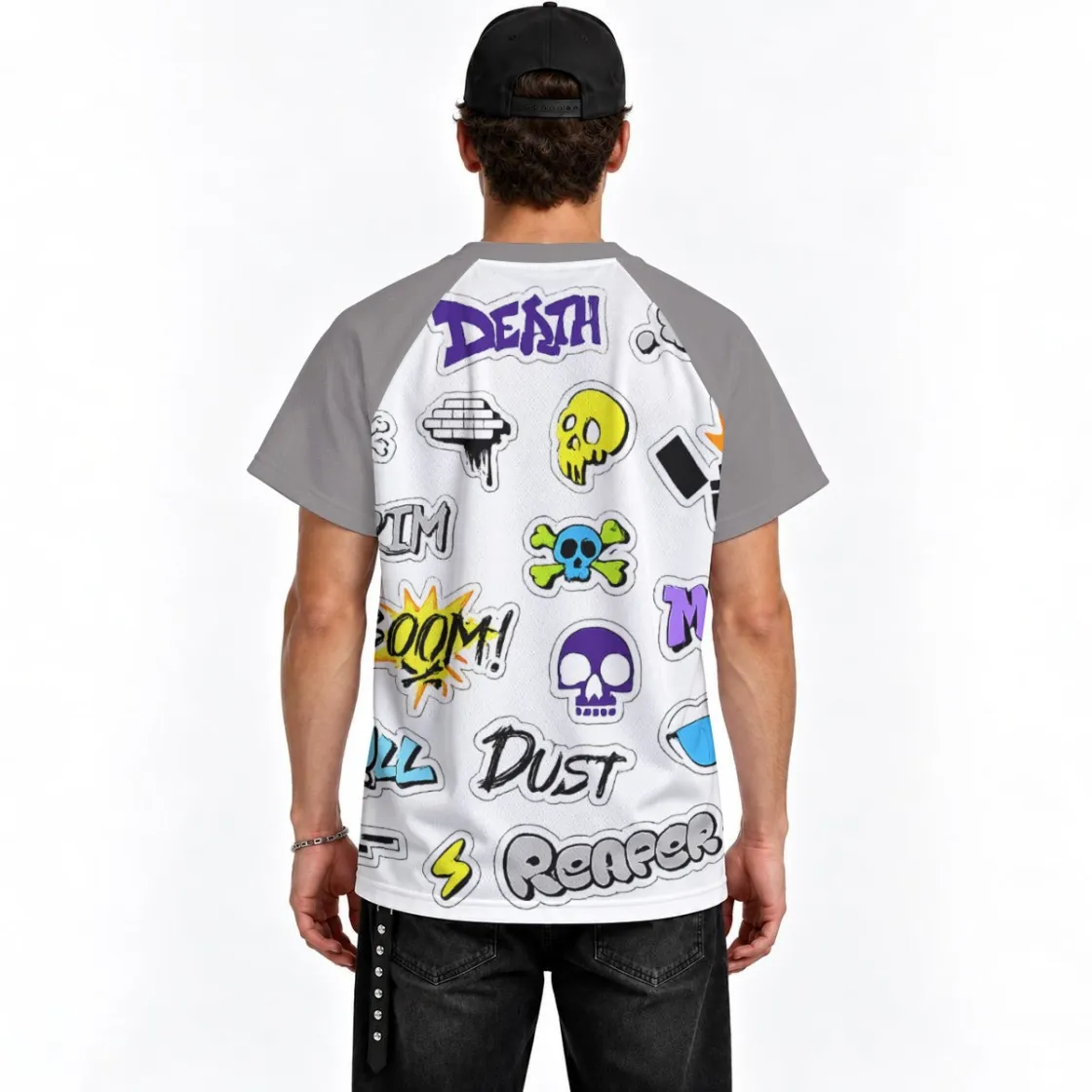 All-Over Print Men's Jersey With Short Raglan Sleeve