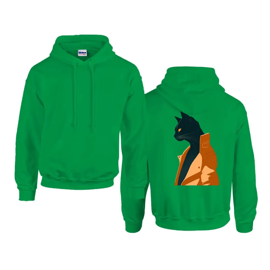 Men's Hoodie Printed in USA |Gildan 18500 Back DTF