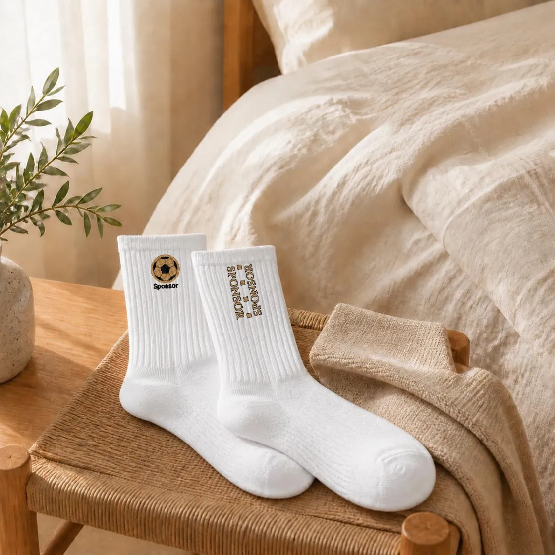 Embroidery Sports Cotton Crew Socks|Cotton