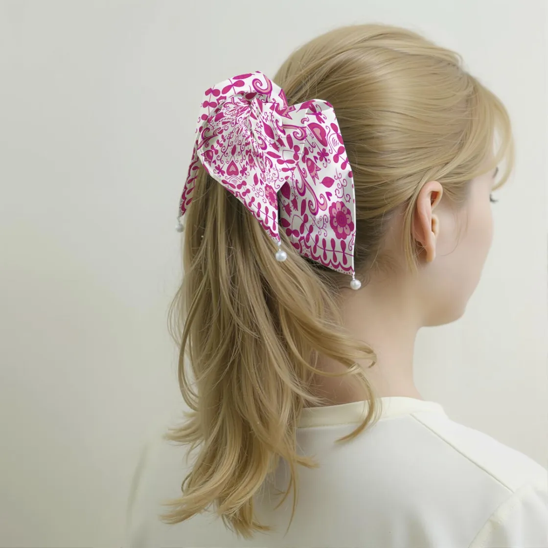 Satin Pearl Hair Tie