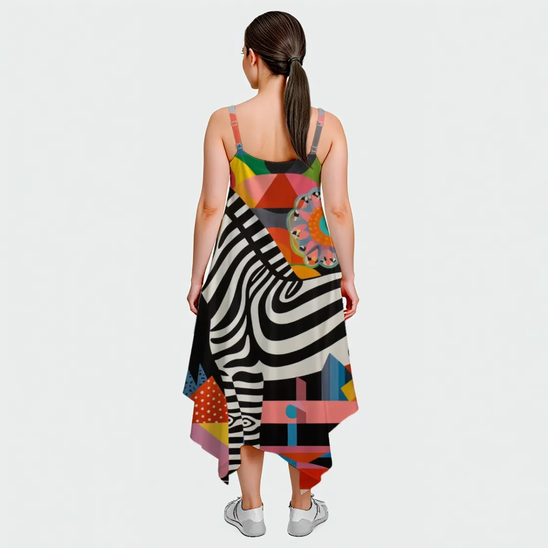 All-Over Print Ladies Spaghetti Strap Maxi Dress
