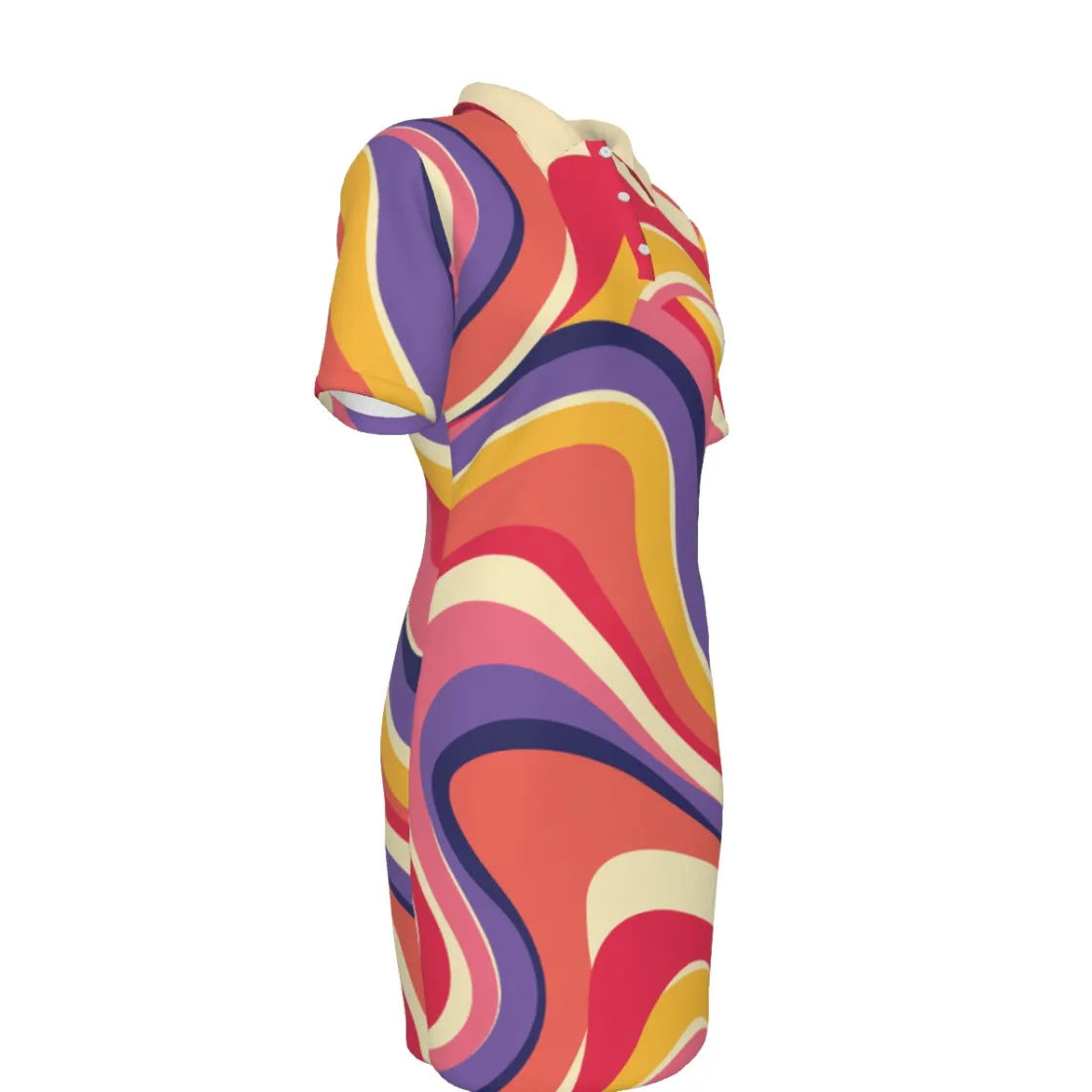 All-Over Print Women's Polo Collar Dress
