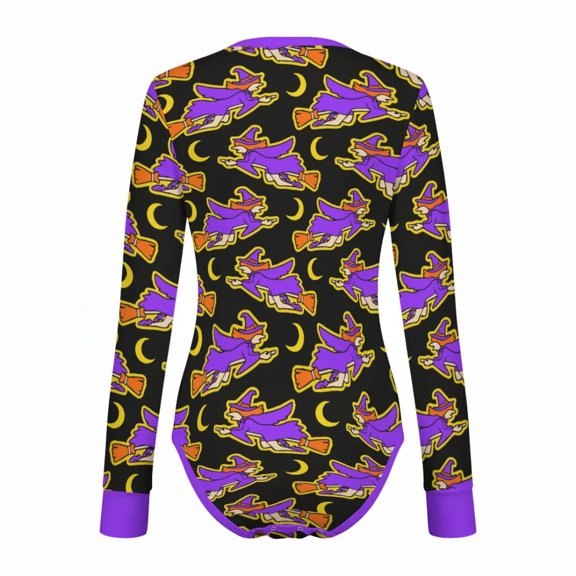 All-Over Print Women's Long Sleeve Bodysuit With Thumbhole