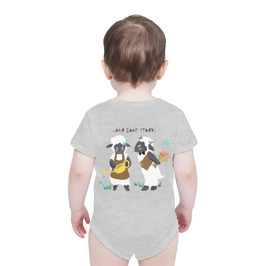 Baby Short-Sleeve Onesie Printed in USA| 190GSM Back DTF