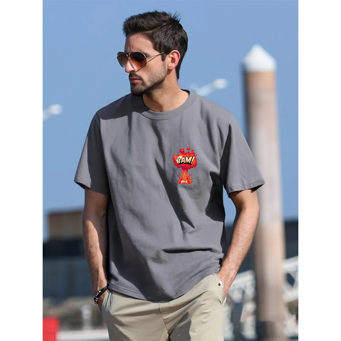Men's T-Shirt Printed in USA|180GSM Front & Back DTF