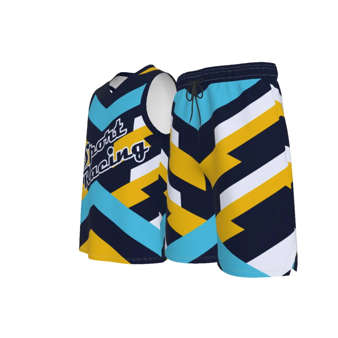 All-Over Print Men's V Neck Basketball Suit