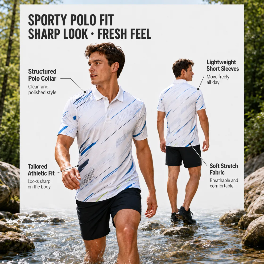 All Over Print Men‘s Two-Piece Collar Polo Shirt|Bonded Seam
