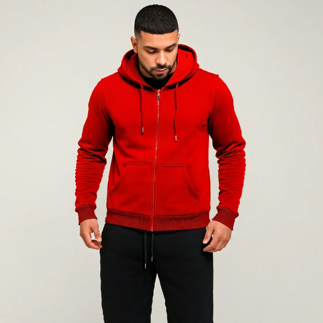 Men's Fleece Long Sleeve Jacket Printed in USA