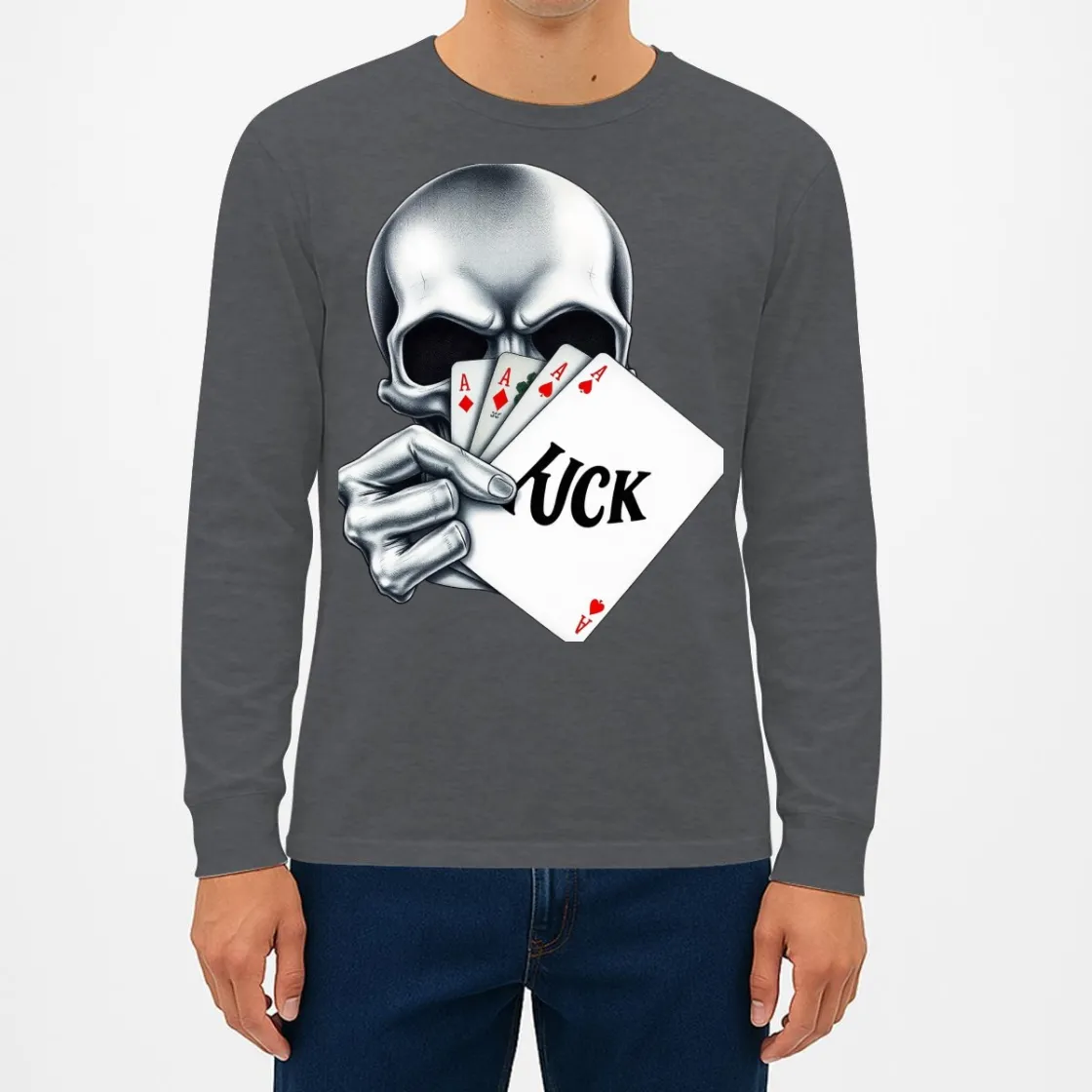 Men’s Long Sleeve T-Shirt Printed in USA|180GSM Double DTF