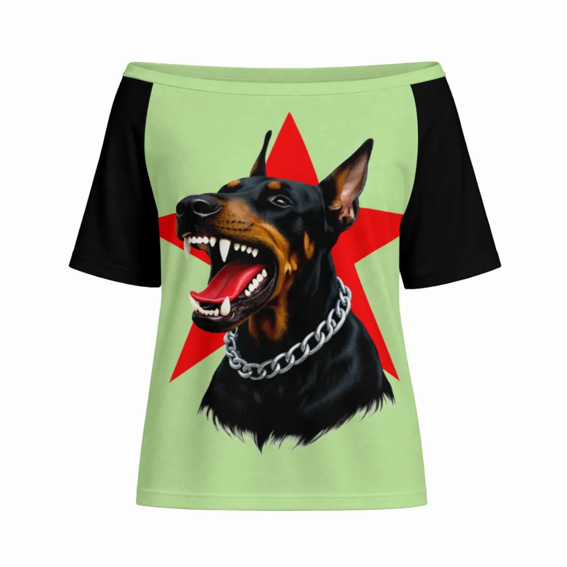 All-Over Print women's Off-Shoulder Short Sleeve Top