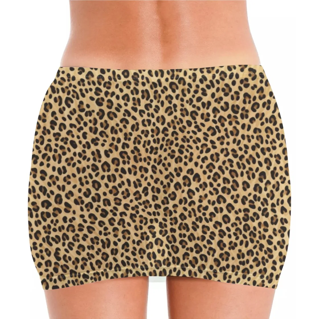 All-Over Print Women's Minimalist Sheer Mesh Bodycon Skirt