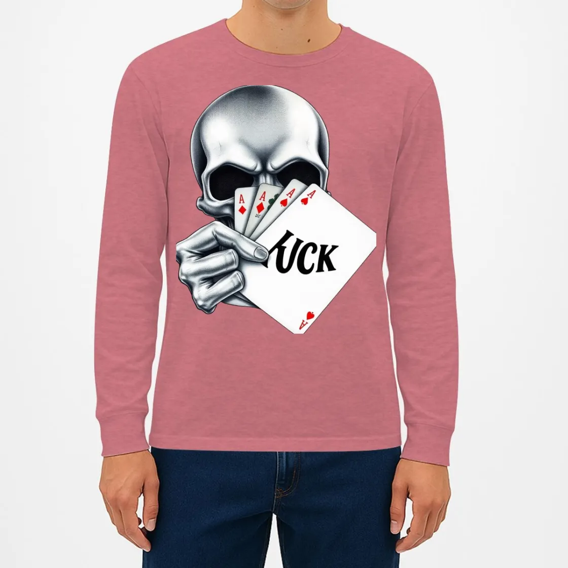 Men’s Long Sleeve T-Shirt Printed in USA|180GSM Double DTF