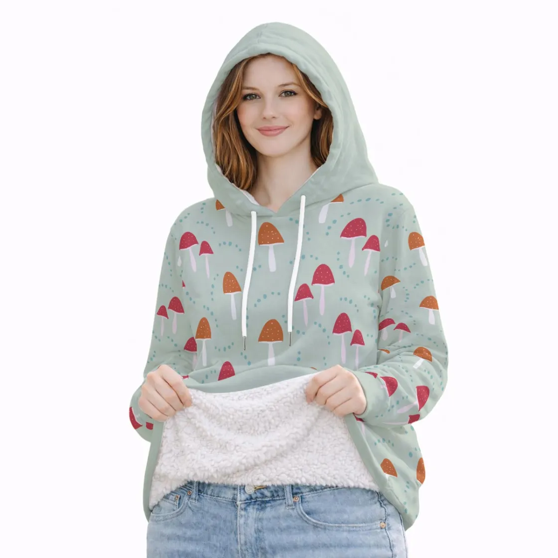 All-Over Print Women’s Fleece Lined Warm Hoodie