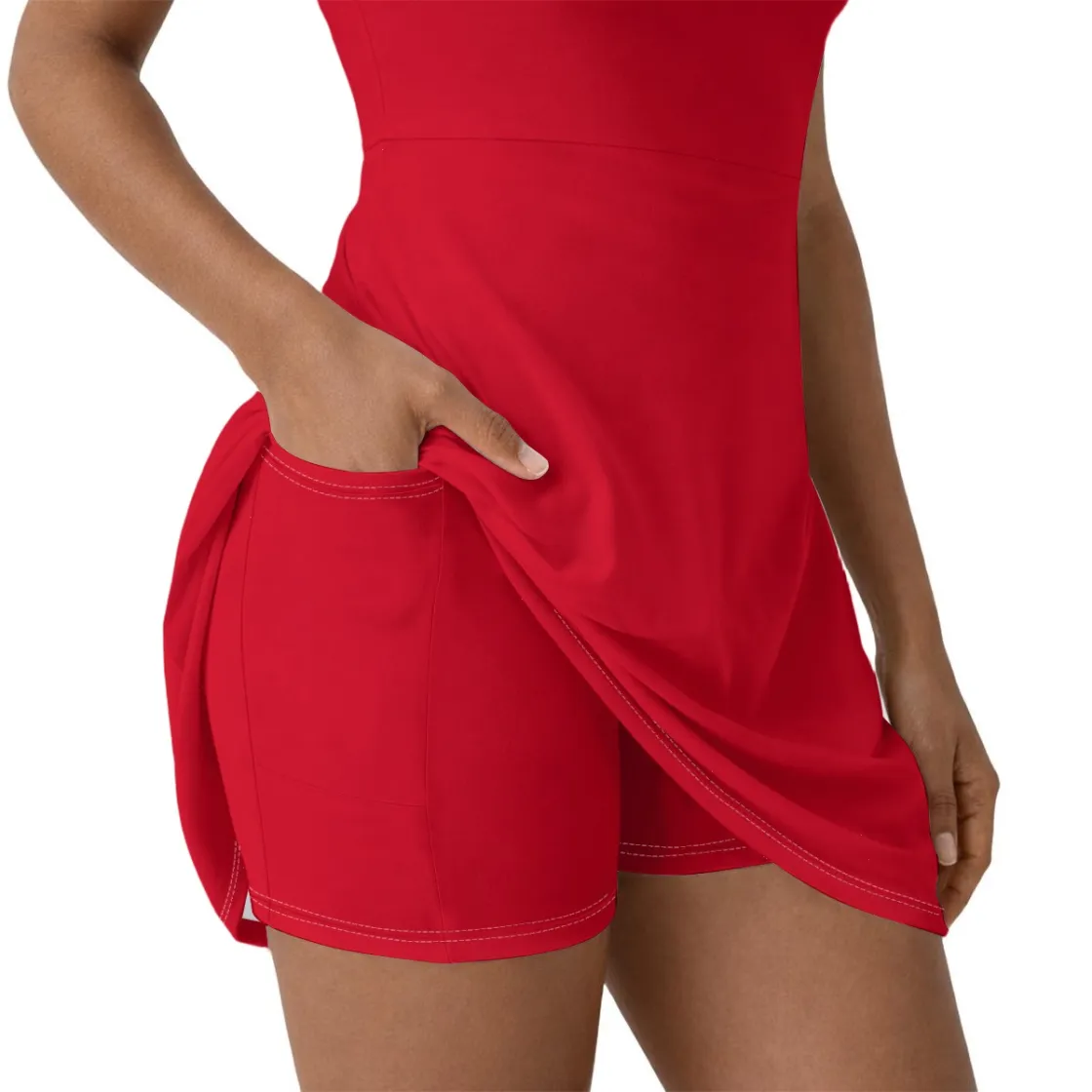 All-Over Print Women’s Athletic Dress With Built‑In Shorts