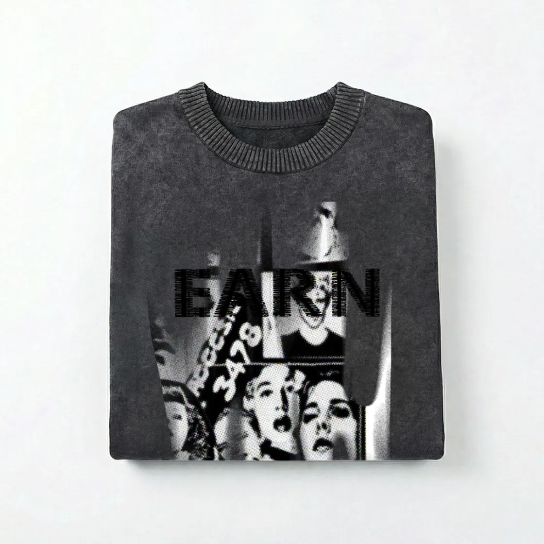 Men’s Vintage Crewneck Knit Sweater|285GSM DTF