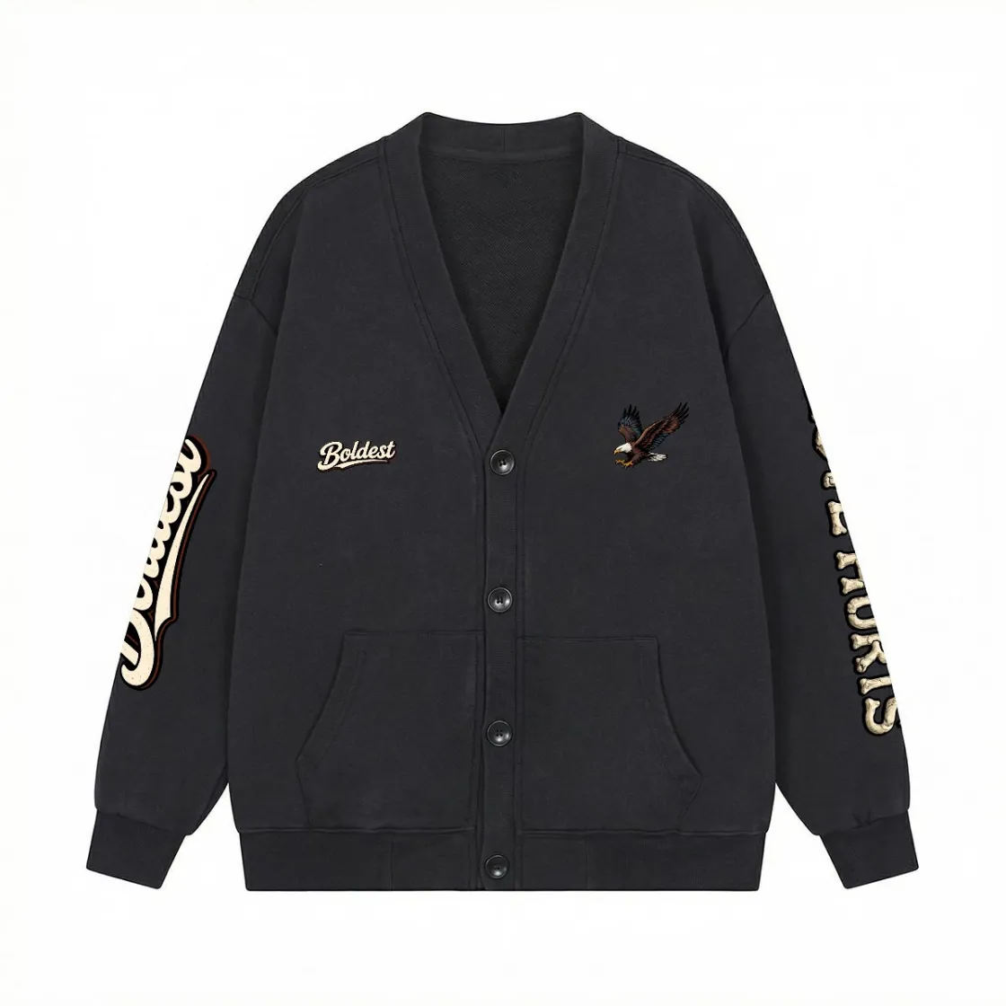 Men's Relaxed Button-Front Cotton Cardigan Jacket|360GSM DTG