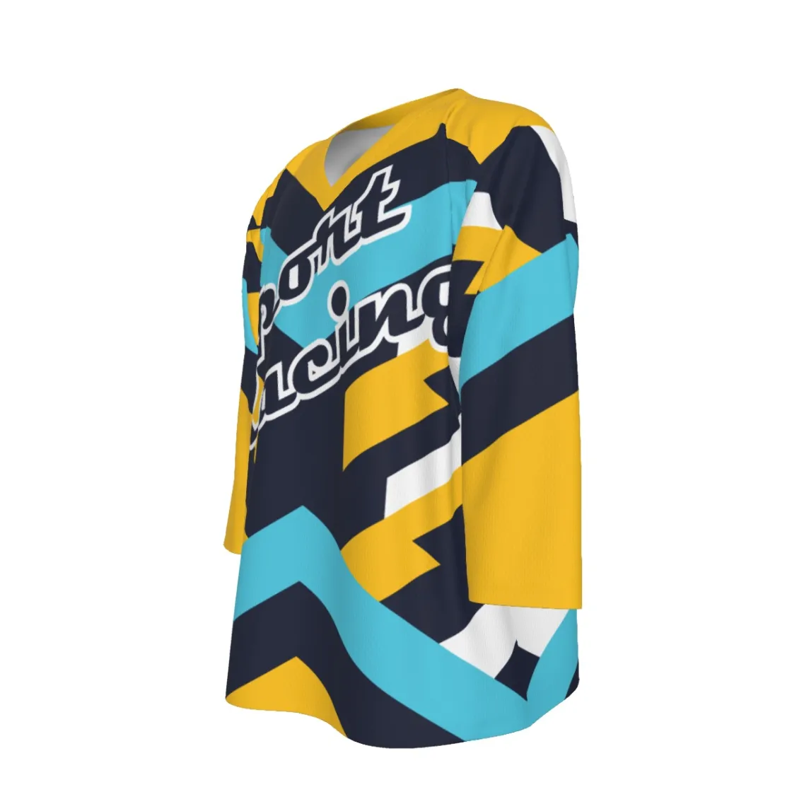All-Over Print Men's V-neck Ice Hockey Jersey