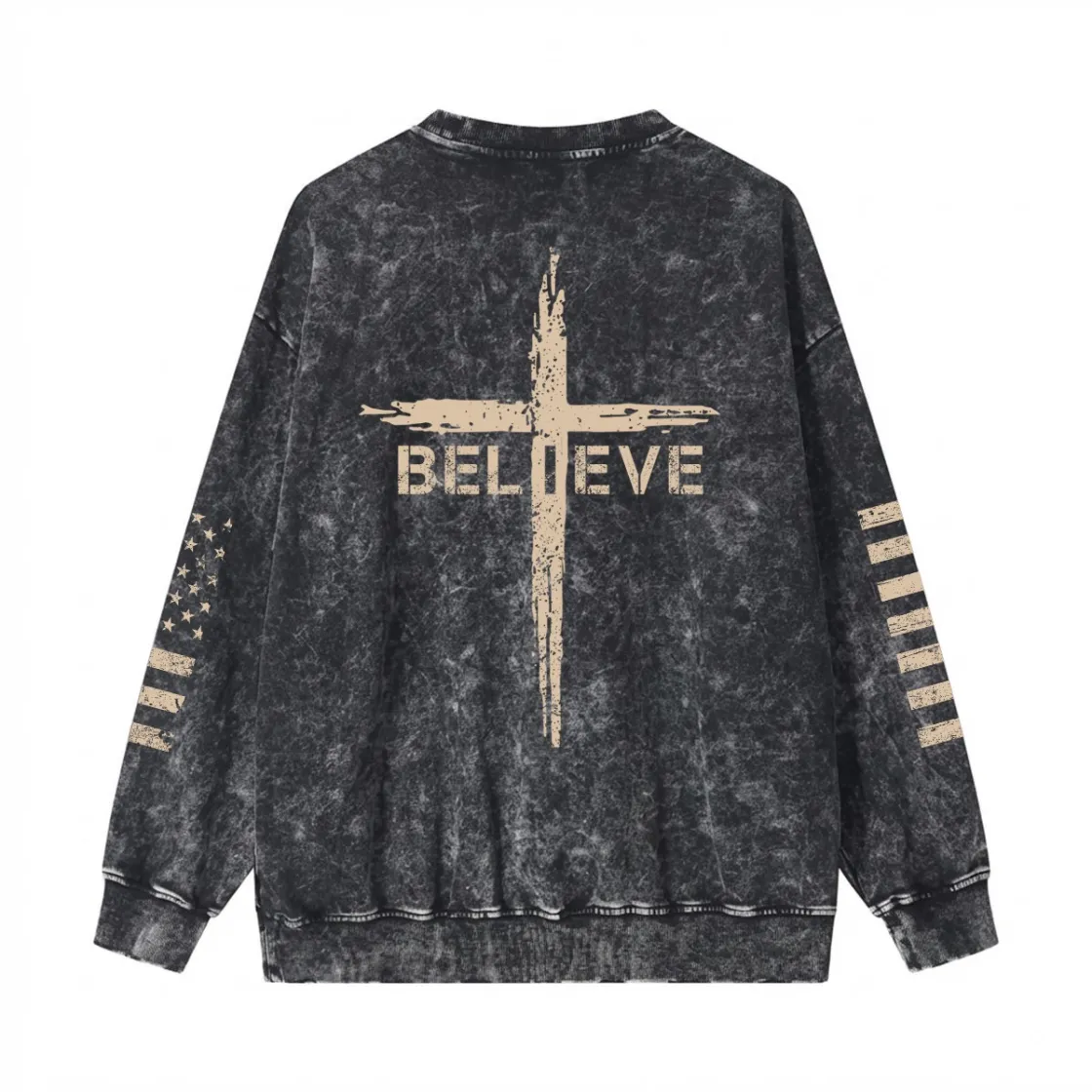 Men’s Distressed Vintage Wash Sweatshirt|360GSM DTF