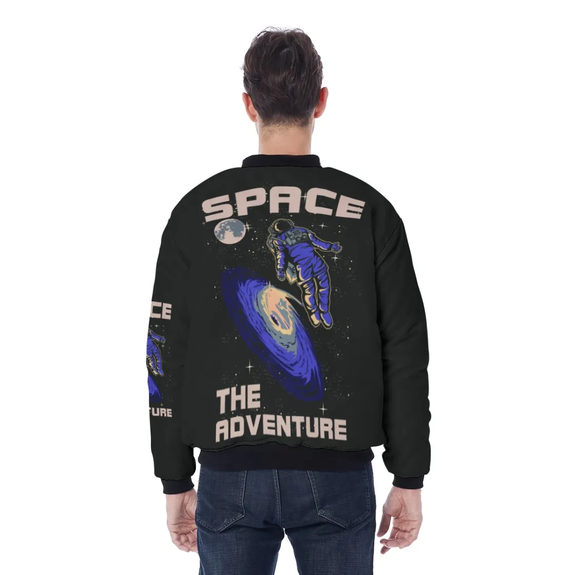 All-Over Print Men's Bomber Jacket Without Sleeve Pocket