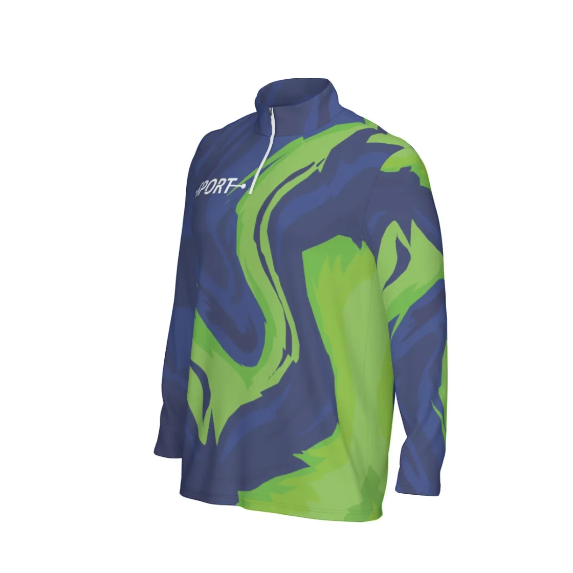 All-Over Print Men's Sports Collar Jersey With Long Sleeve| Interlock