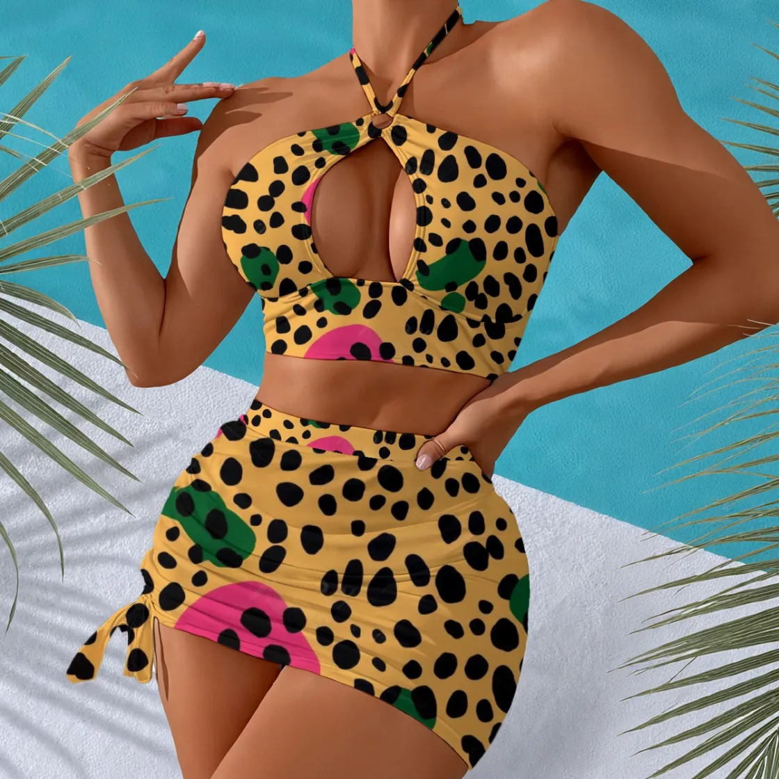 All-Over Print Women's Halter Neck swimming Suit