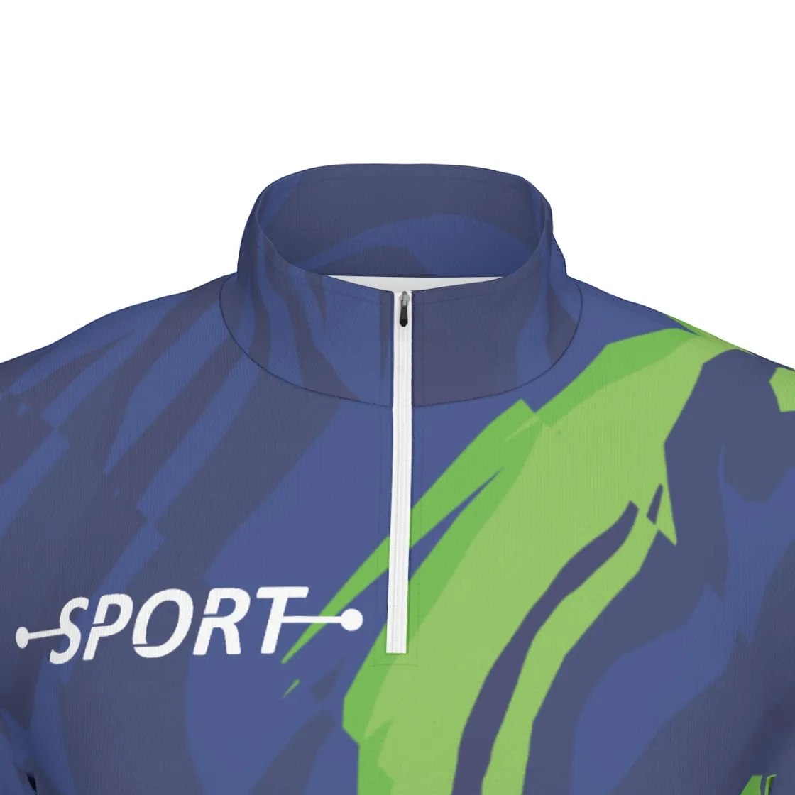 All-Over Print Men's Sports Collar Jersey With Long Sleeve| Interlock