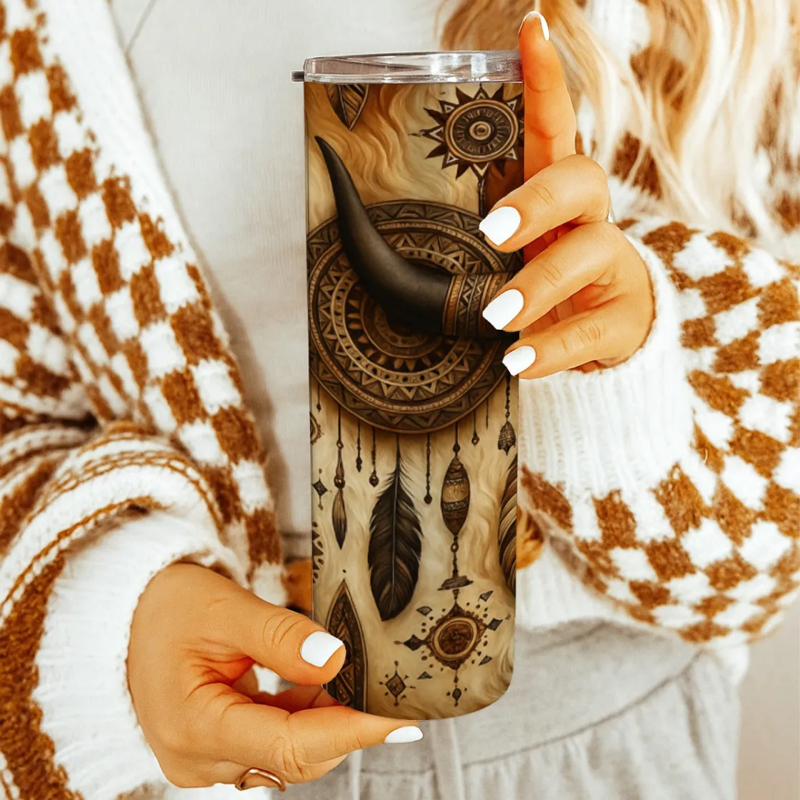 Custom 20OZ Straight Cup With Sliding Lid Printed in USA