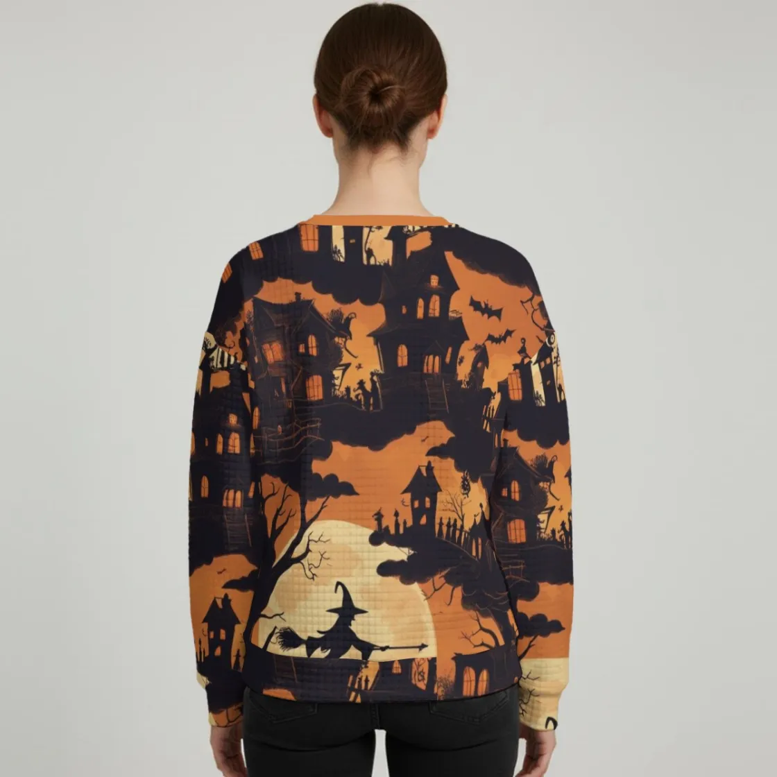 All-Over Print Women's Thick Waffle Knit Sweatshirt