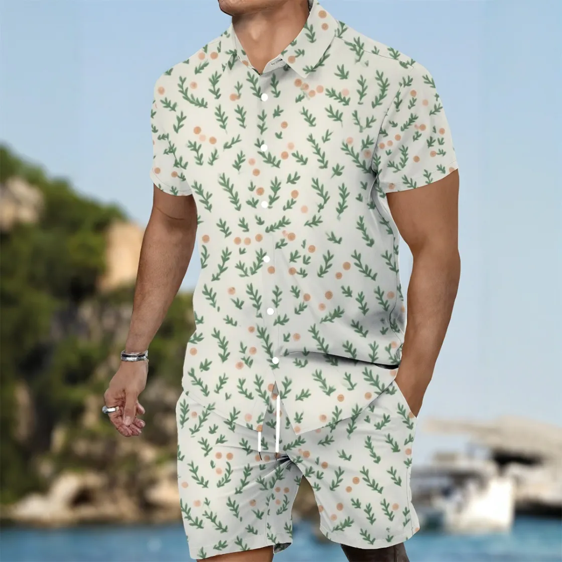 All-Over Print Men's Summer Shirt Set