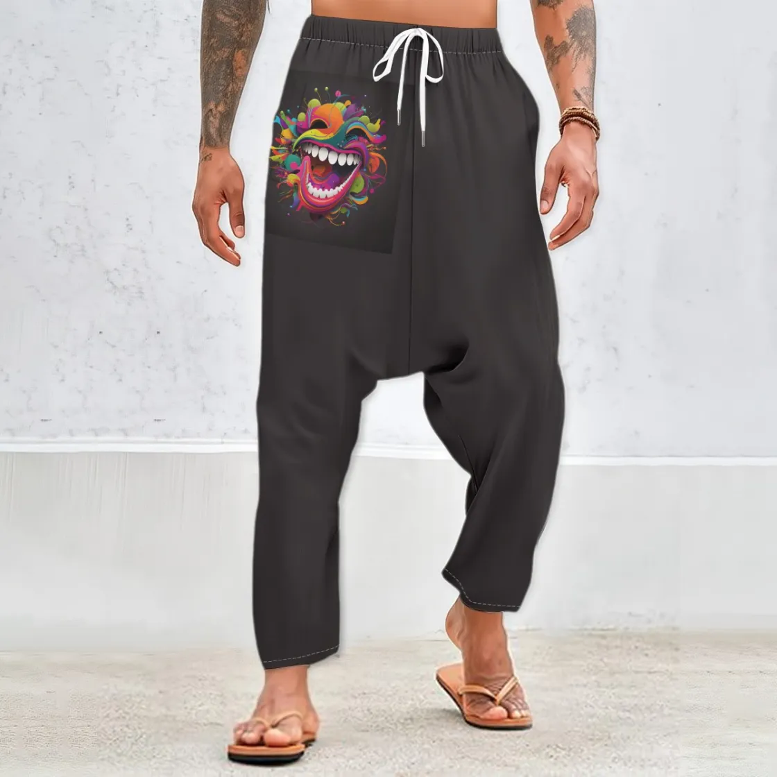 All-Over Print Men’s Harem Pants|245GSM Cotton